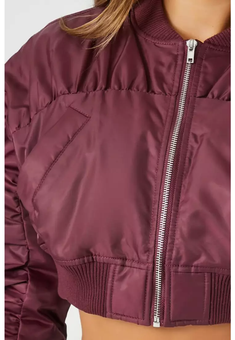 Pink satin jacket forever 21 store