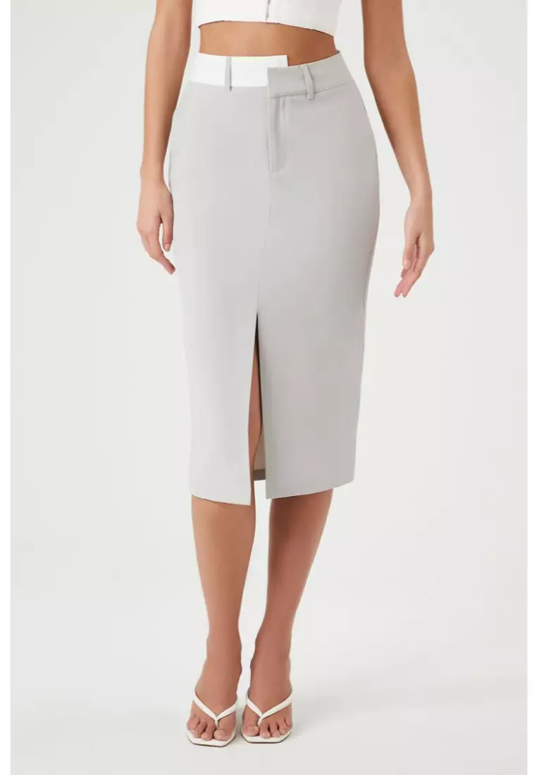 Buy FOREVER 21 Asymmetrical Split Hem Midi Skirt 2024 Online