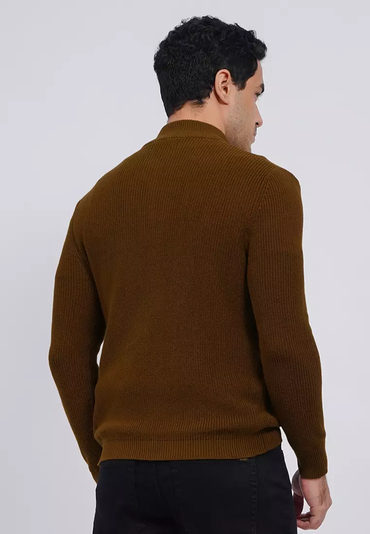 High Neck Long Sleeve Knit Sweater