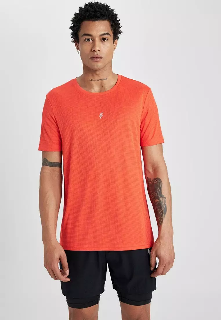 Slim Fit Printed Sports T-Shirt