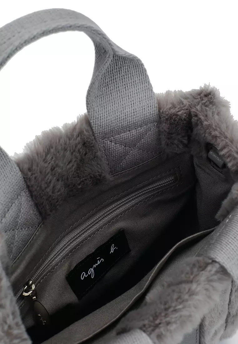Buy agnès b. Faux Fur Two Way Shoulder Tote Bag 2024 Online | ZALORA ...
