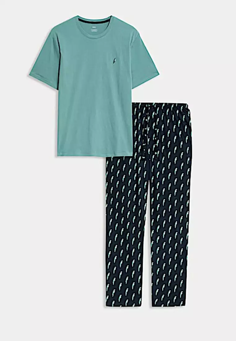 Pure Cotton Parrot Print Pyjama Set
