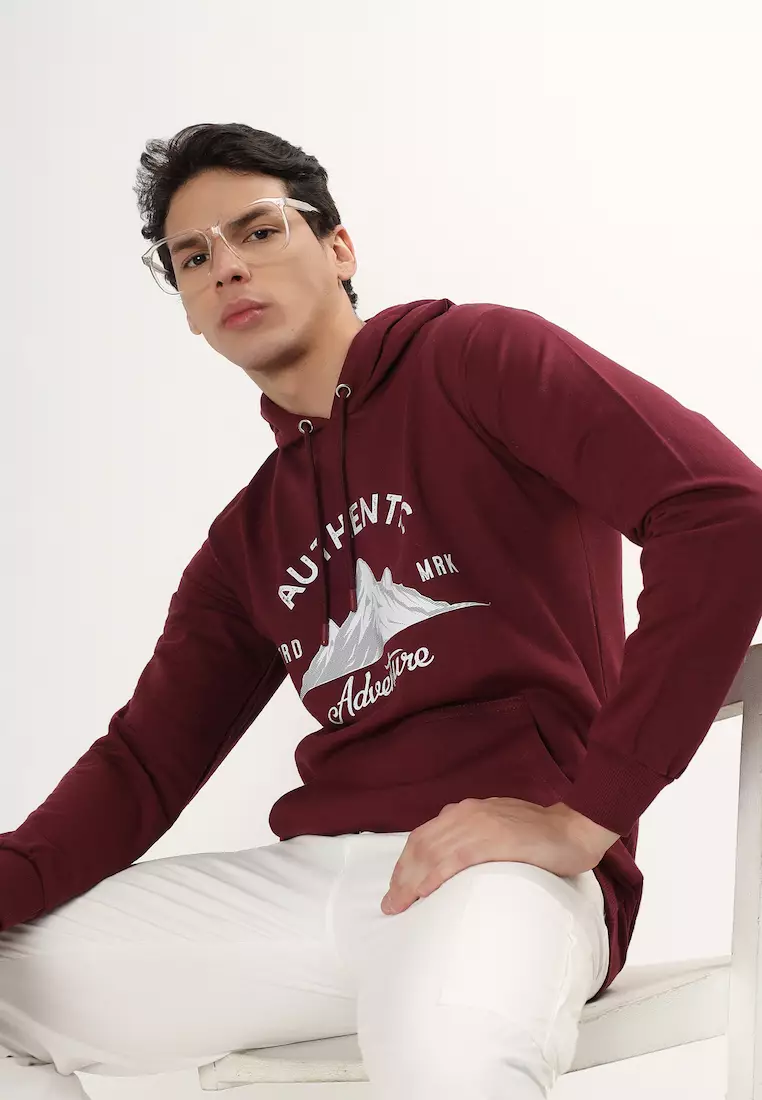 Mens Authentic Rubber Print Cotton Relaxed Fit Hoodie, Training,Premium look, Comfortable