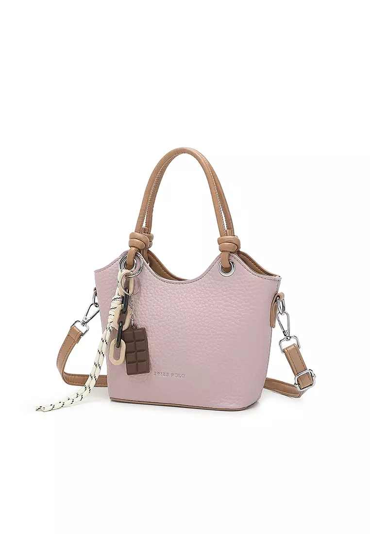 Women's Top Handle Bag / Sling Bag / Crossbody Bag / Shoulder Bag (Tas Tangan Wanita / Tas Selempang Wanita / Tas Bahu Wanita) - Merah Jambu