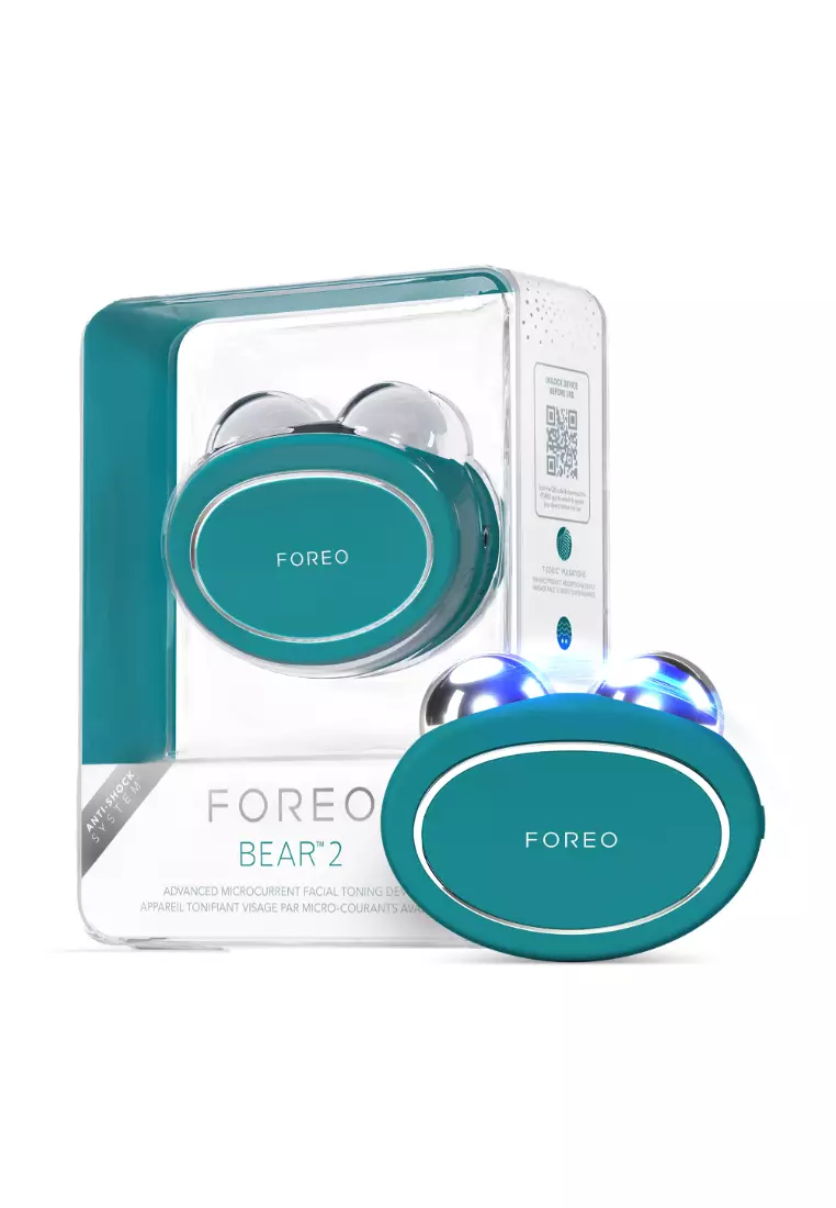 FOREO BEAR 2 Evergreen Advanced Lifting & Toning Microcurrent Facial Device - Anti Aging Face Sculpting Tool | Instant Face Lift | Non-Invasive Skin Care Tools