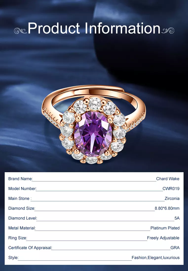 Cincin Wanita Original Perhiasan Berlian Tunangan Ukuran Bebas Korea Cincin Cewek Rings