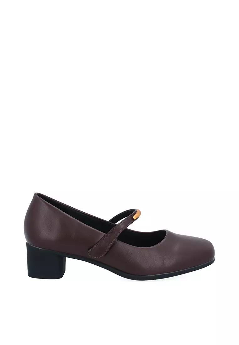 Carlo Rino Dark Brown Elara Strap Pumps