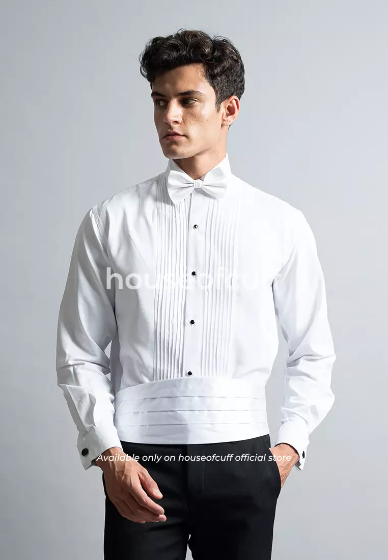 Suspender Gesper Belt Wedding Best Man Cummerbund Putih