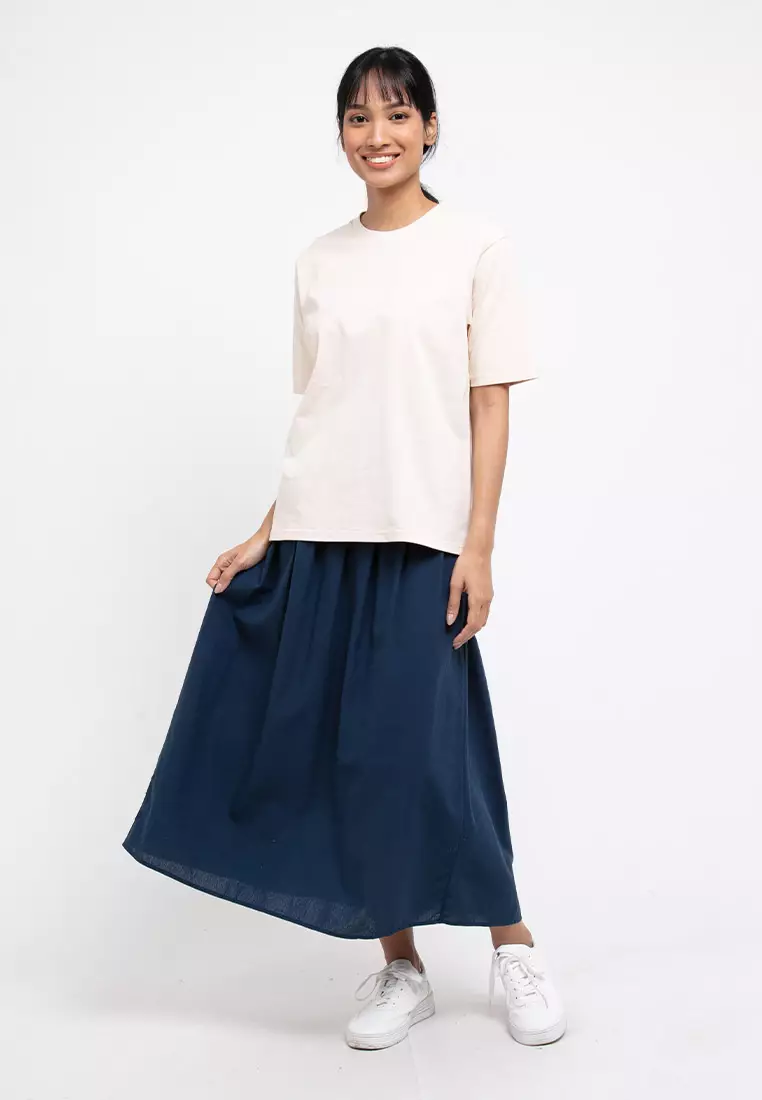 Forest Ladies Premium 100% Cotton Heavy Weight Boxy Cut Crew Neck T Shirt Women | Oversized T Shirt Perempuan - 822323-15Beige
