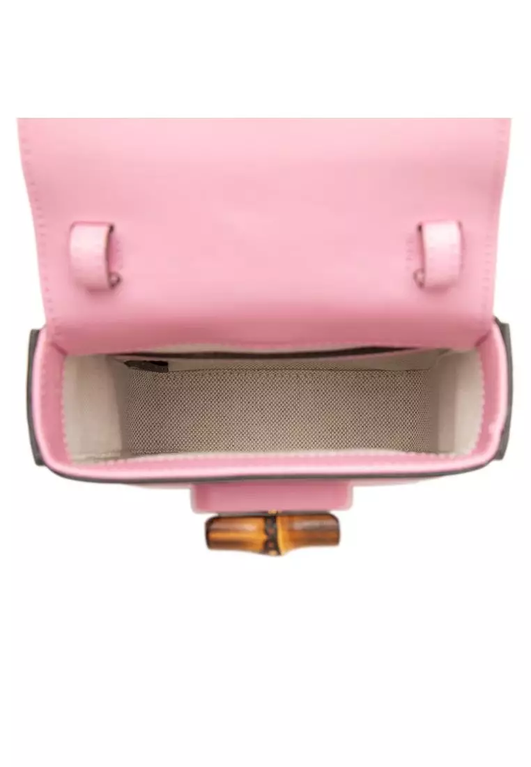 Pre-Loved Gucci Mini Calfskin Bamboo Top Handle Bag