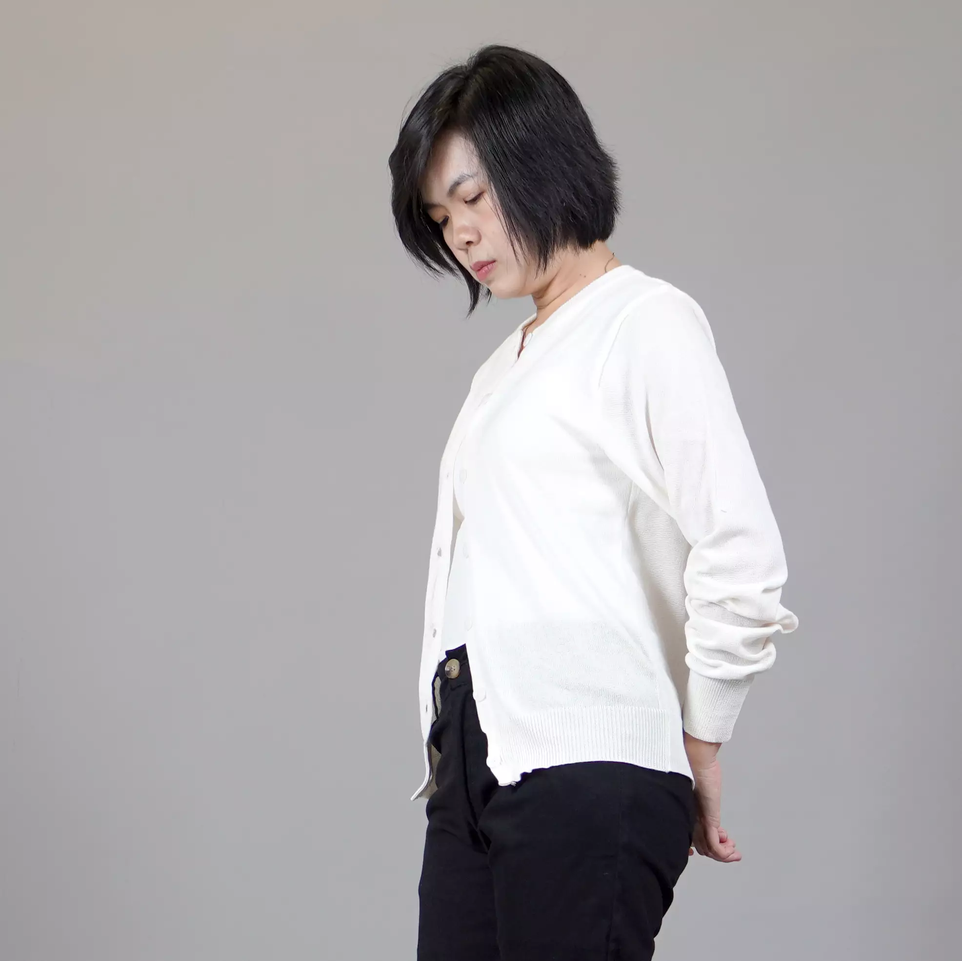 SANDRA Casual Woman Cardigan Korean Style - Broken White