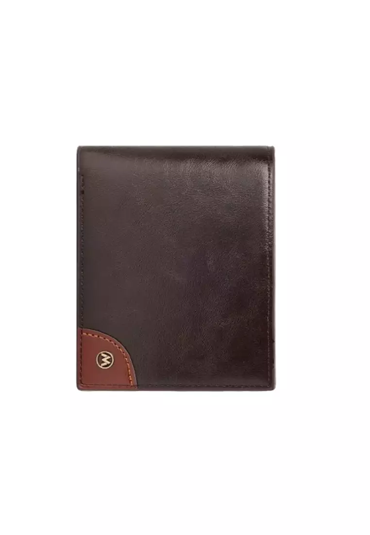 Dompet Lipat Pria Pendek 5302-6 RFID Blocking Bahan Kulit PU Leather Premium BAEOS ORIGINAL - DarkBrown