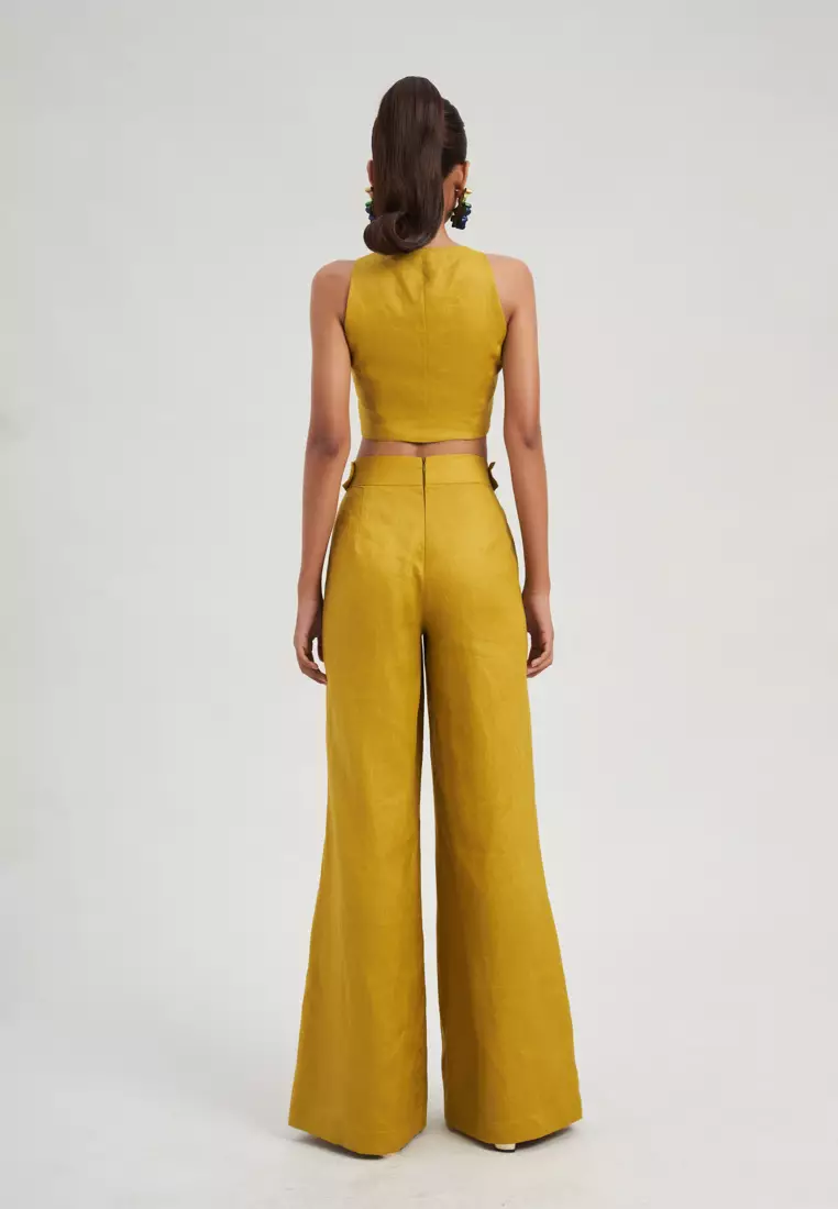 YELLOW LINEN CULOTTES