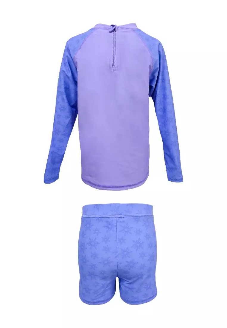 Frozen Long-Sleeved Rashguard Set with UPF 50 Swimwear for Kids Girls