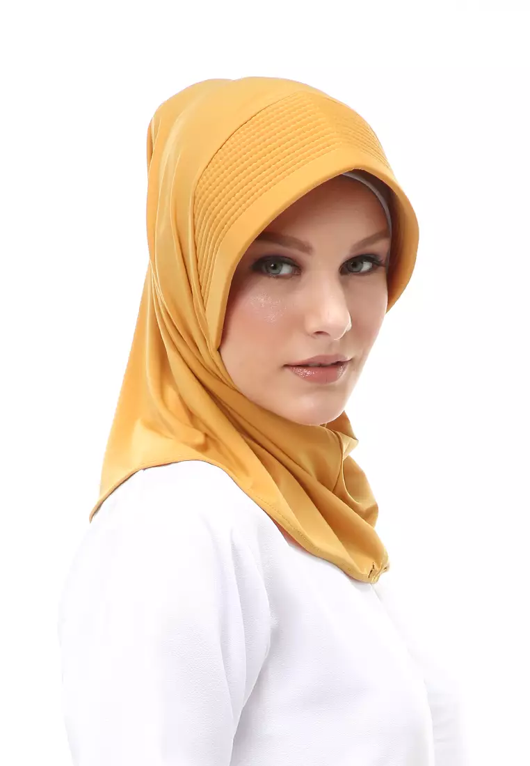 Layla Hijab Sport Instan Wanita Muslimah Relaxed Fit - Yellow