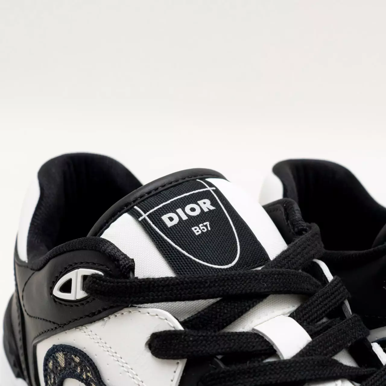 B57 Oblique Jacquard Low Top Sneakers Black White