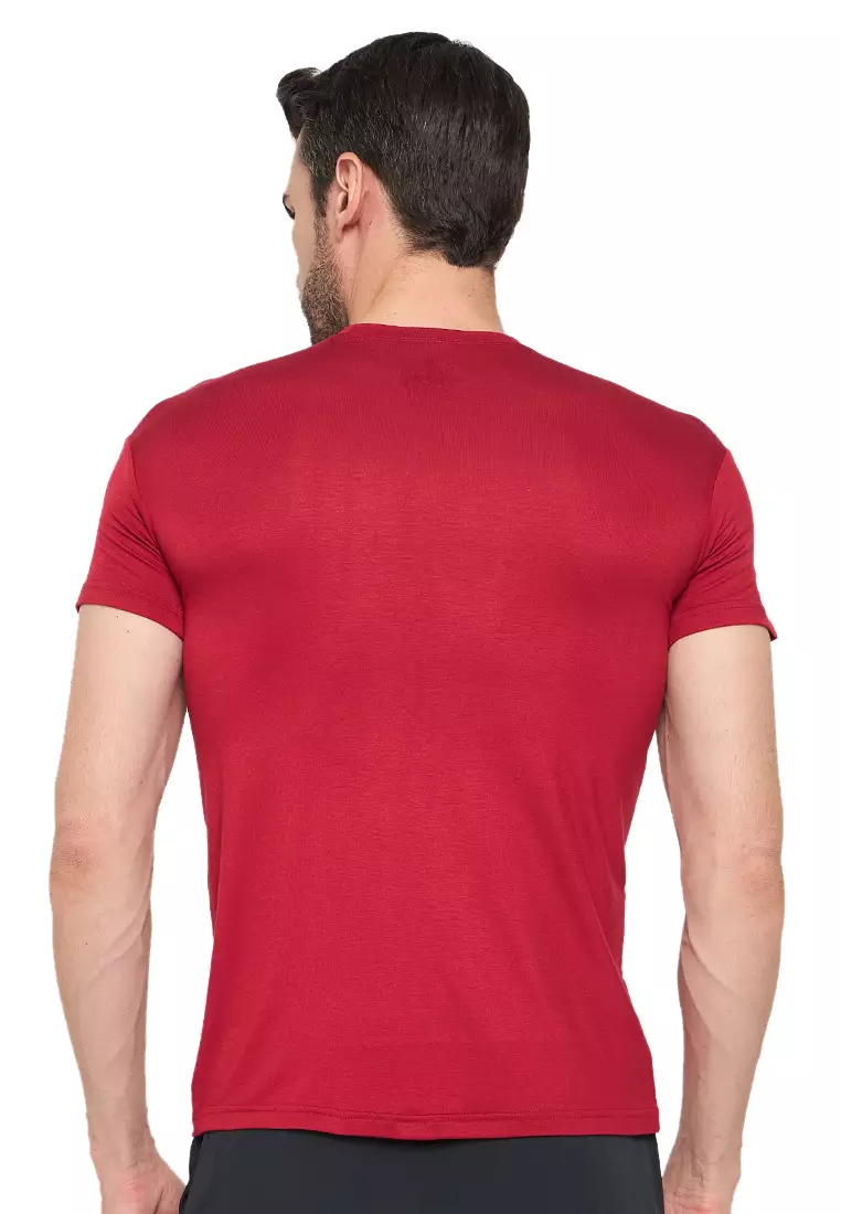 Kaos Pelatihan Bambu Eco-Stretch Pria  Premium Merah