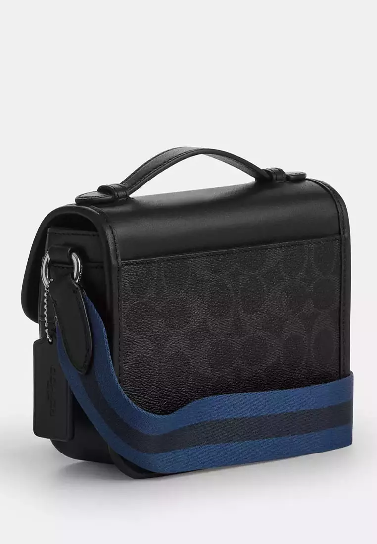 COACH Racer Crossbody Bag In Signature Canvas With Varsity Stripe ...