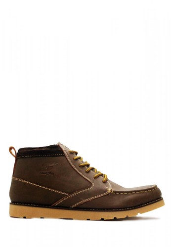 D-Island Shoes Boots High Quality Leather Dark Brown