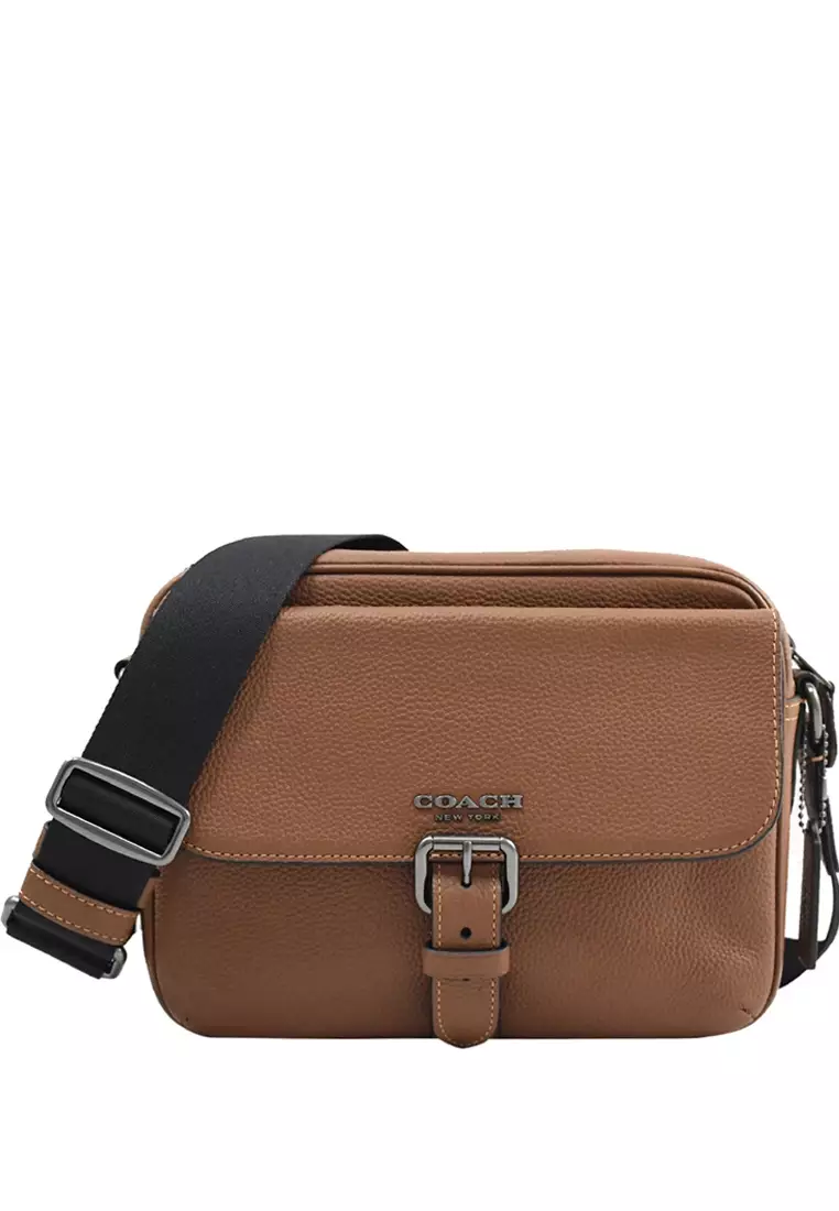 Brown Men's Diagonal Shoulder Bag PVC Shoulder Bag Men's Crossbody