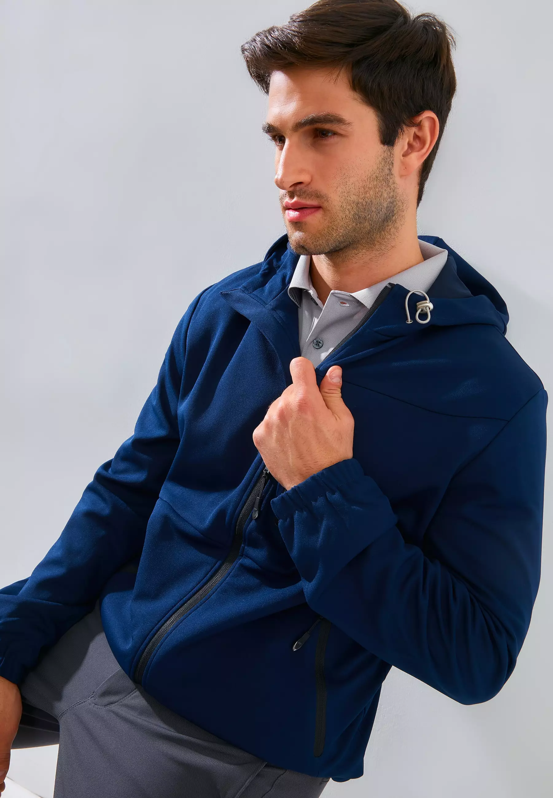 Jack Nicklaus Armour Premium Jacket Pria Regular Fit Classic Navy