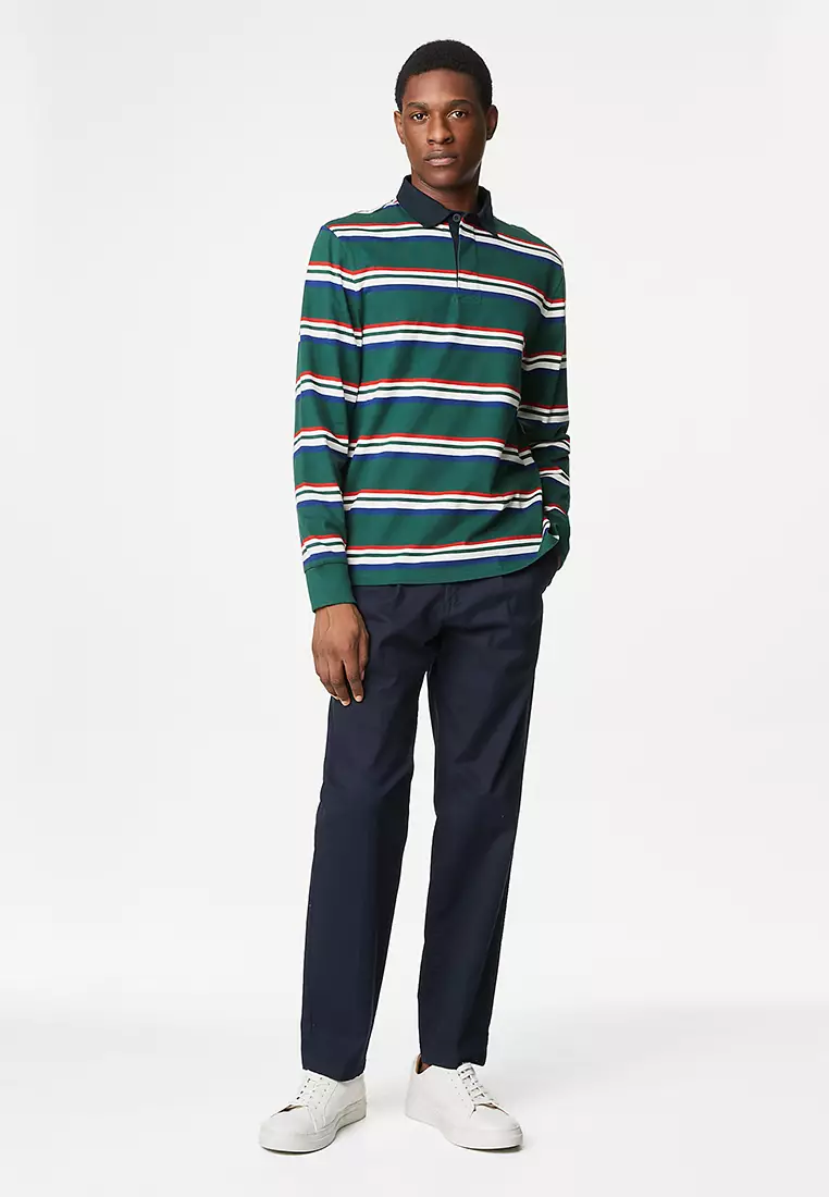 Pure Cotton Striped Rugby Shirt