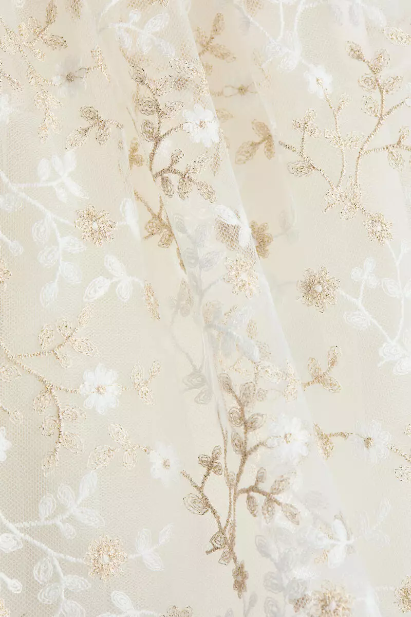 Embroidered tulle skirt