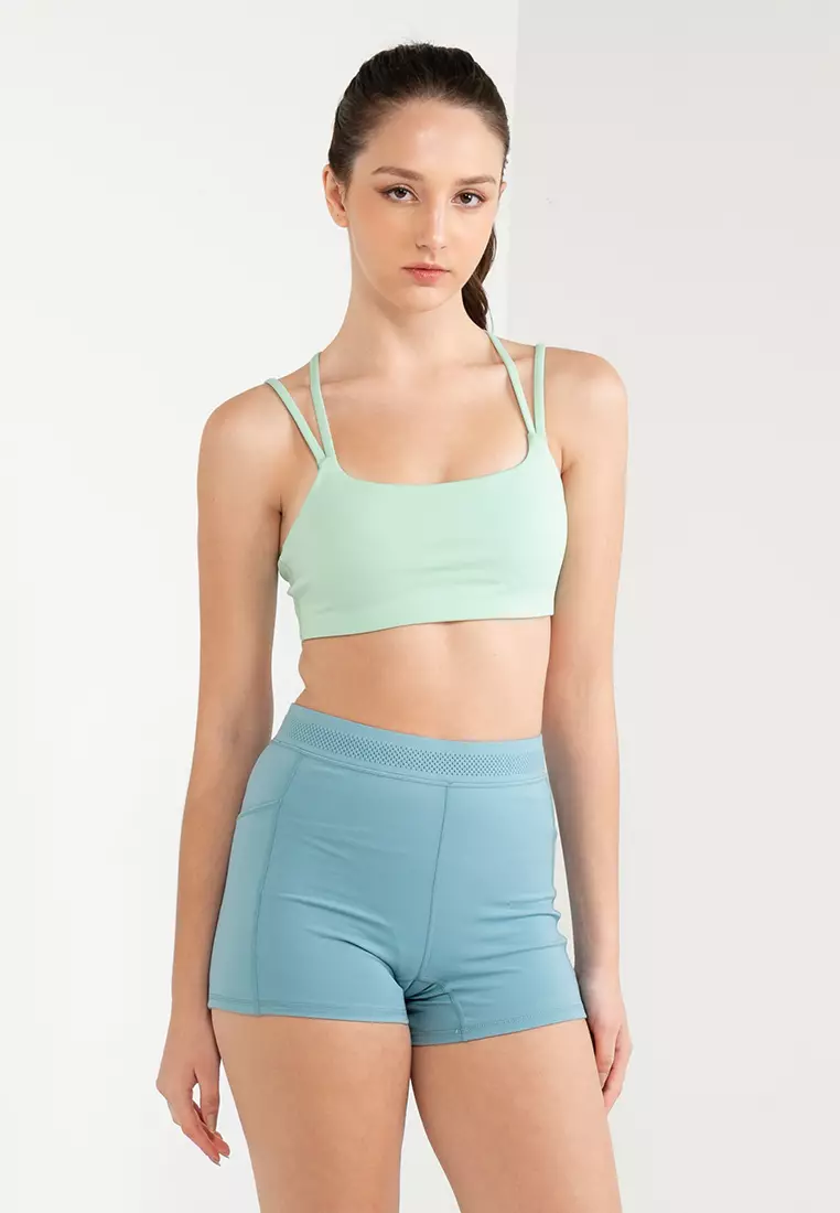 Buy Cotton On Body Recycled Strappy Sports Crop Bra in Oasis Green