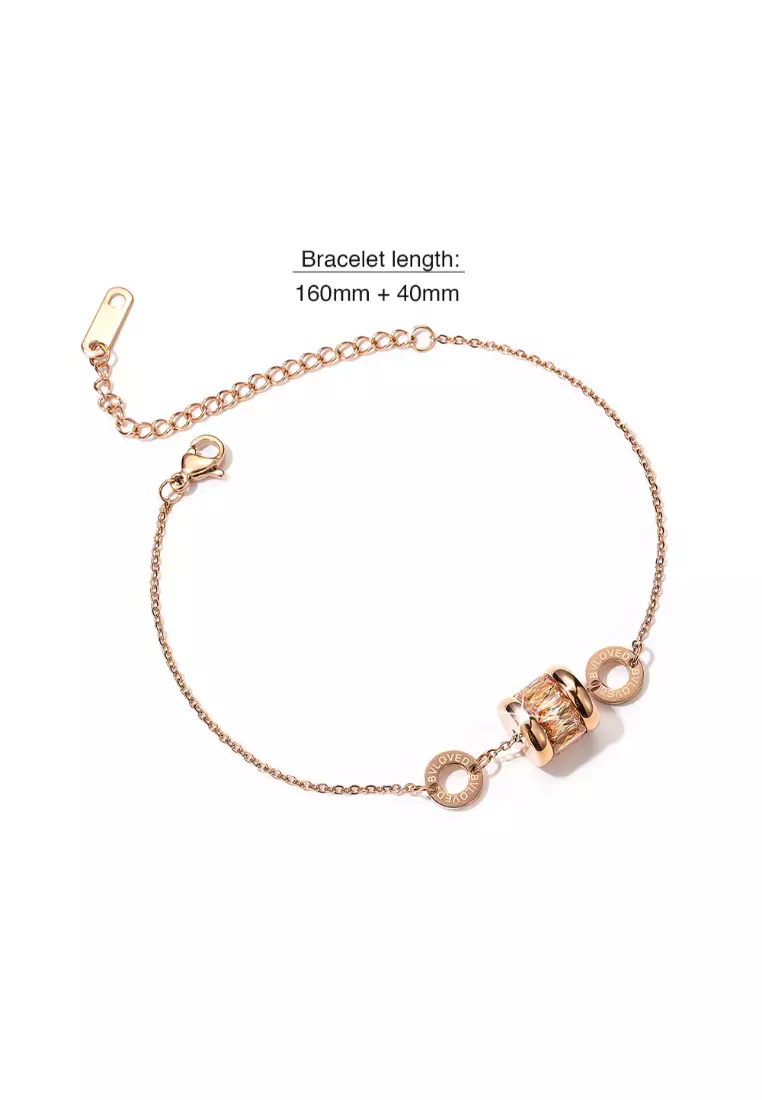 Minimalist BVLOVED Champagne Crystal Charm Bracelet