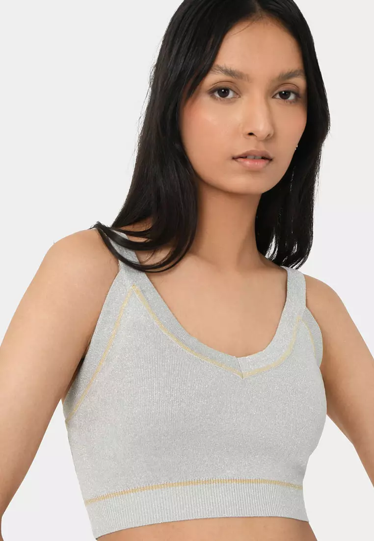 Shay Lurex Knit Bra Top