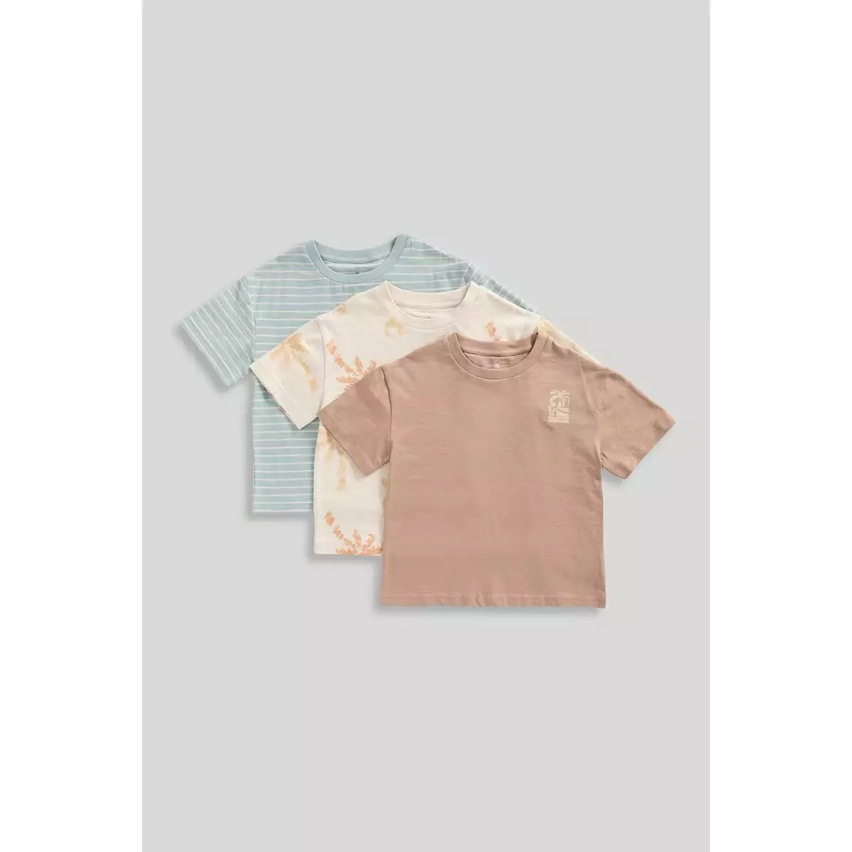 Mothercare 3 Pack Palm T-Shirts - Kaos Anak Laki-laki (Krem)