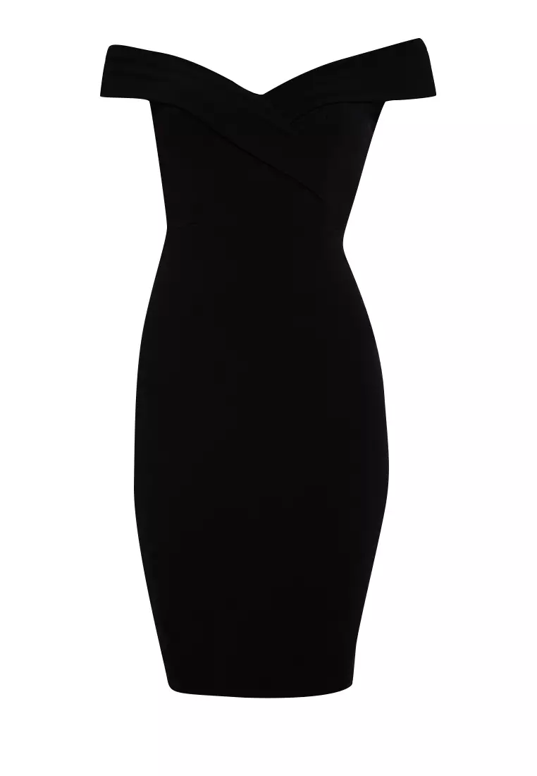 Buy Heather Clothing Ashley Mara Off-the-Shoulder Midi Dress 2024 ...