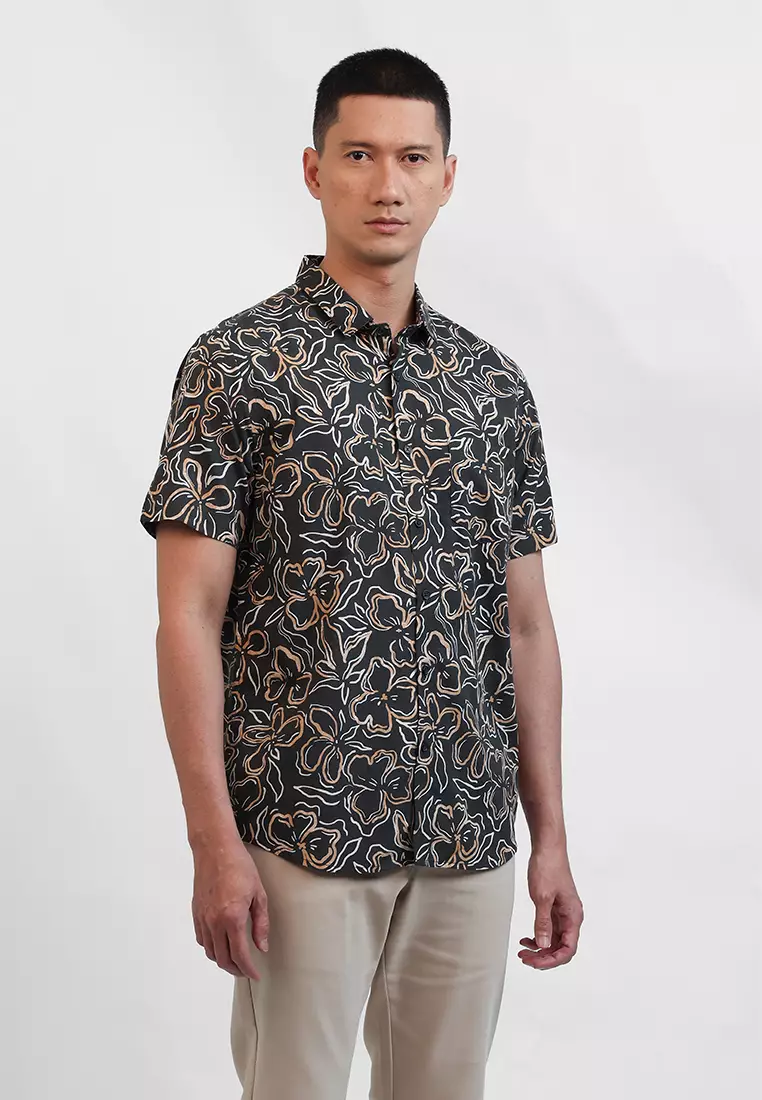 MOC Kemeja Lengan Pendek Pria NICHO - GREEN