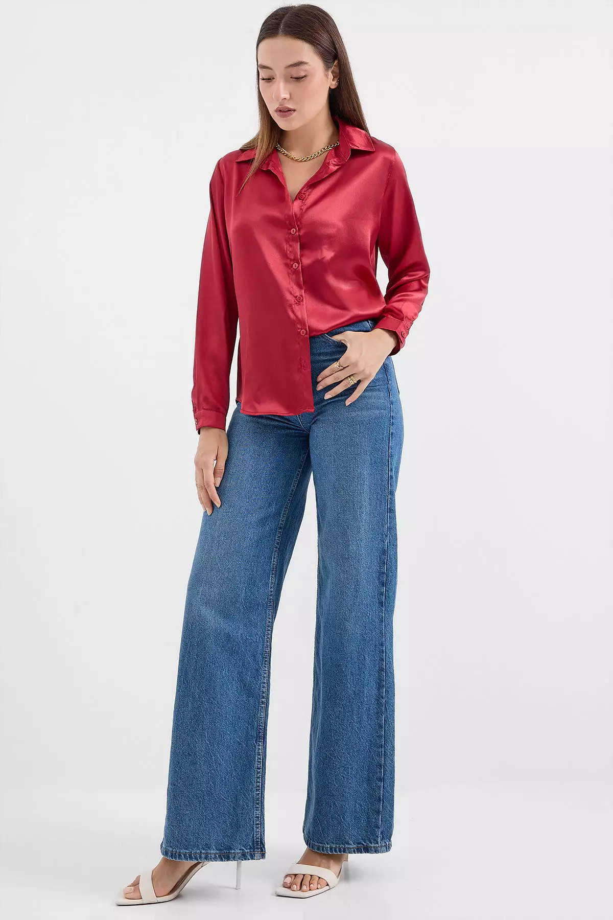 Lightly Flowy Satin Shirt