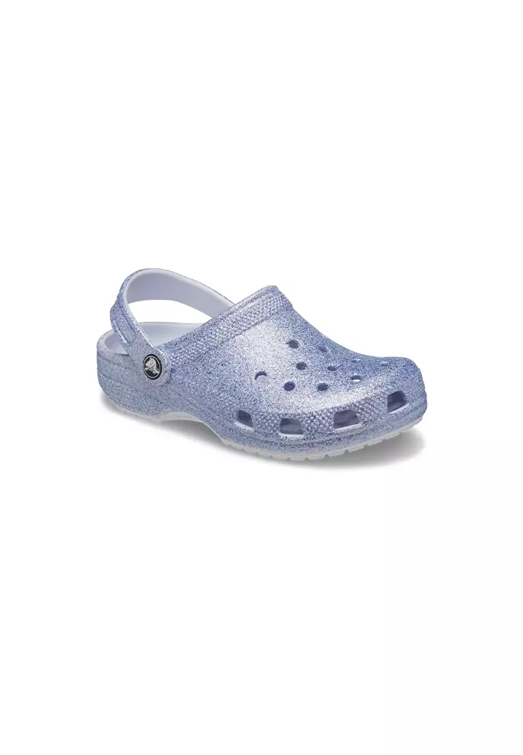 Discount on Crocs  shoes - SKU: Toddler Classic Glitter Clog in Frosted Glitter
