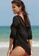 LYCKA black LTH4016-European Style Beach Casual Top-Black C401FUS46AA501GS_2