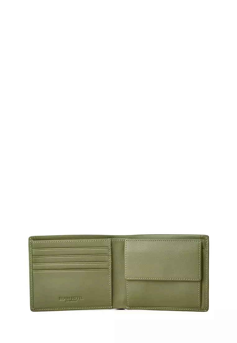 Braun Buffel Depp Wallet With Coin Compartment In Sea Kelp