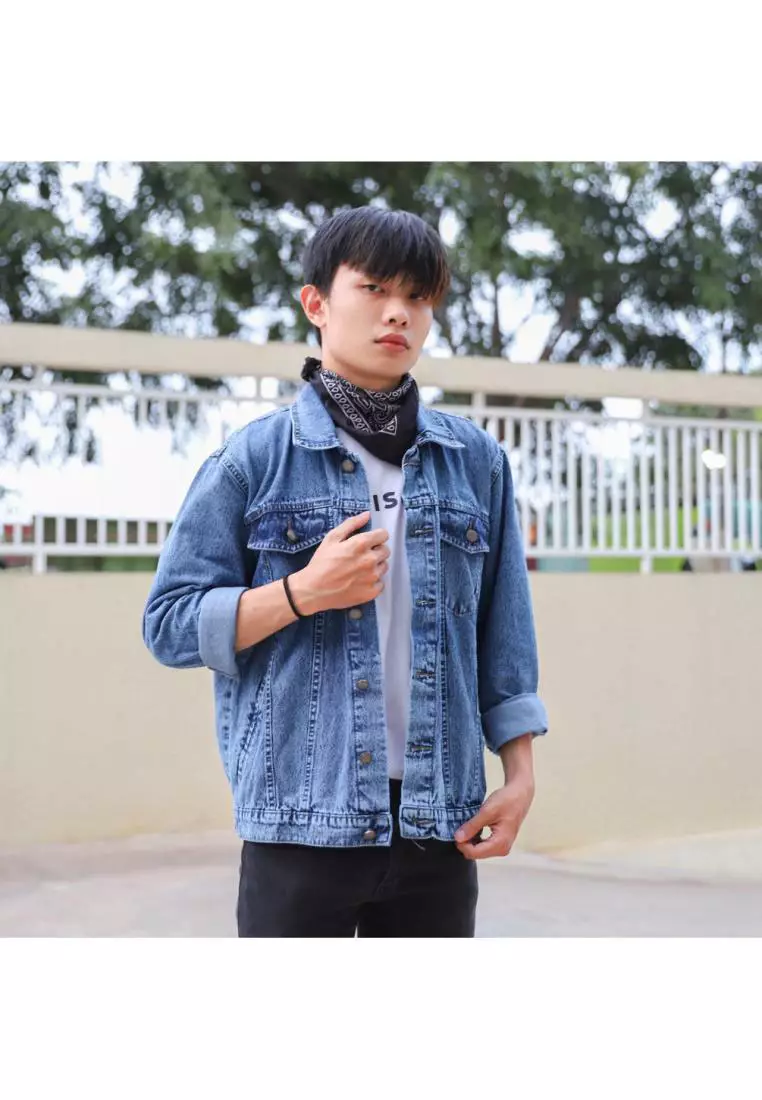 Jaket Jeans Oversize Vintage Blue Acid