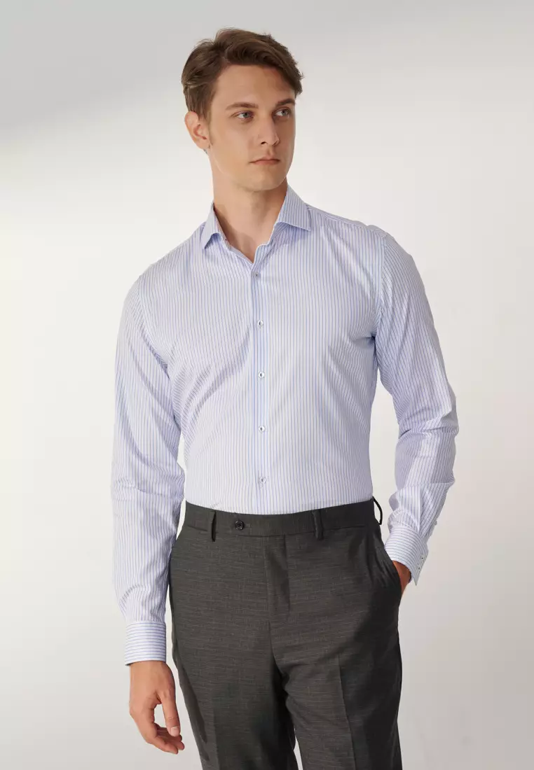 Blue Stripes Slim Shirt