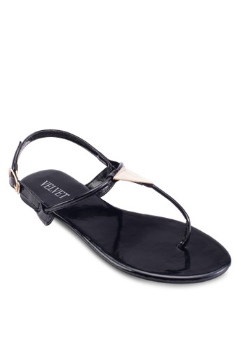Jena Metaladl espritlic Sandals With Metal Triangle Detail, 女鞋, 鞋