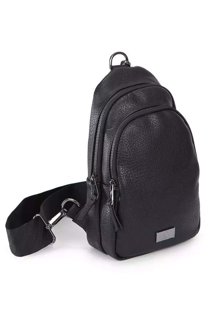 GSB STRAPPED SLING BAG BLACK