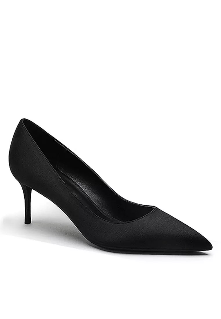 6CM Silk Fabrics Pointed High Heel Shoes HZL163
