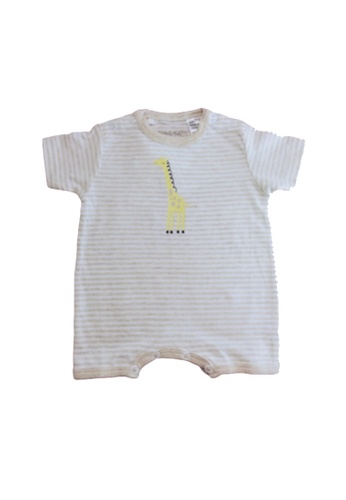 Curiosity Fashion yellow Curiosity Easy Clean Water-Repellent Baby Giraffe  Romper with UV Protection D946CKA83AF01EGS_1