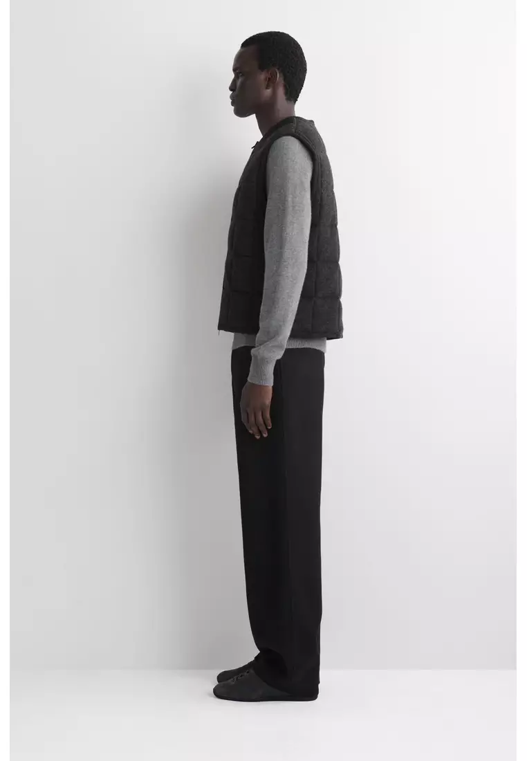 PADDED QUILTED KNITTED MERINO WOOL GILET