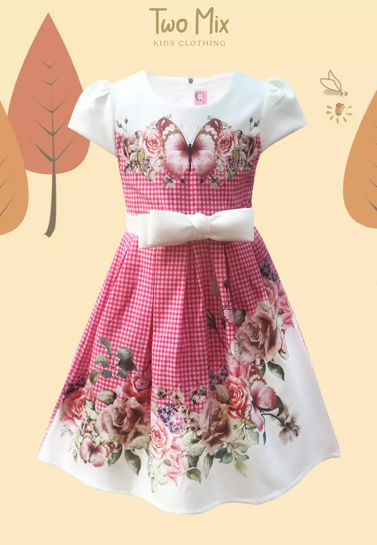 TWO MIX - Baju Anak Perempuan Digital Printing Butterfly 1-12 Tahun 4282