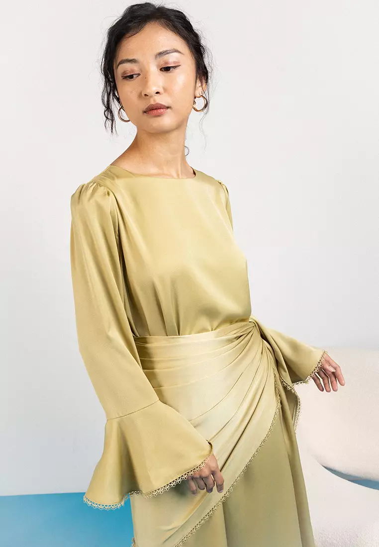 Buy Lubna Satin Abaya Dress With Trimmings Online | ZALORA Malaysia