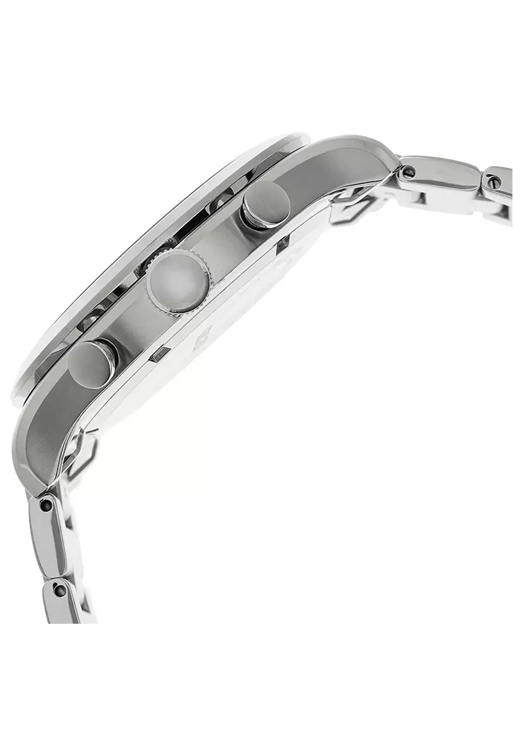 Seiko Chronograph Perpetual Neo Classic Alarm - Jam Tangan Pria - Silver - Stainless Steel Bracelet - SPC123P1