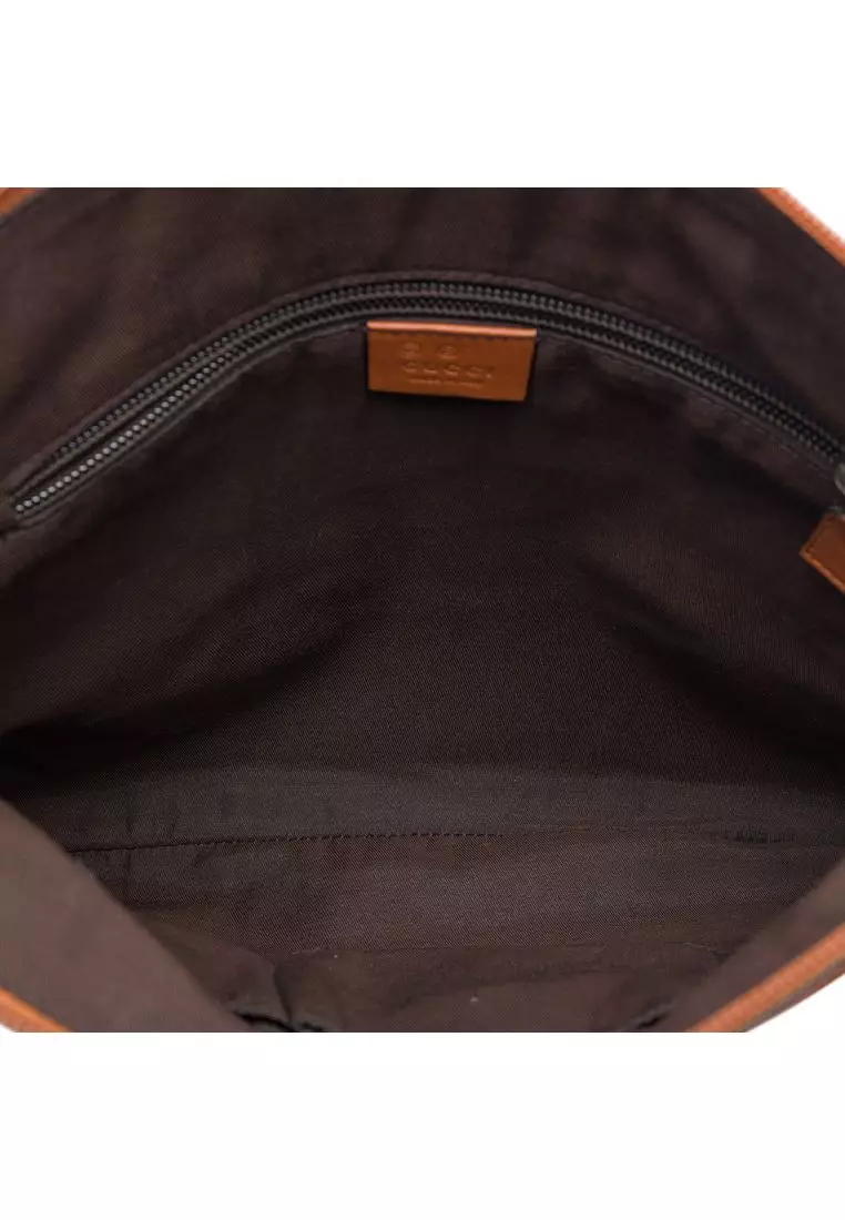 Pre-Loved Gucci Guccissima Flat Messenger Bag