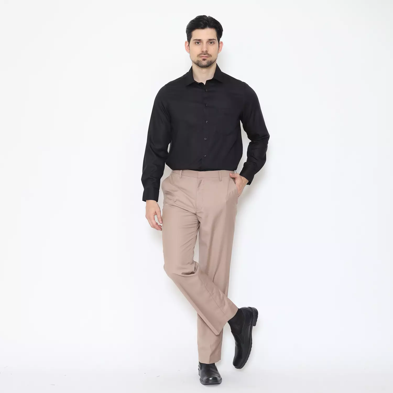 Lawell Celana Panjang Pria Formal Kerja Regular Fit krem - Formal Long Pants Beige | RUPERT-R