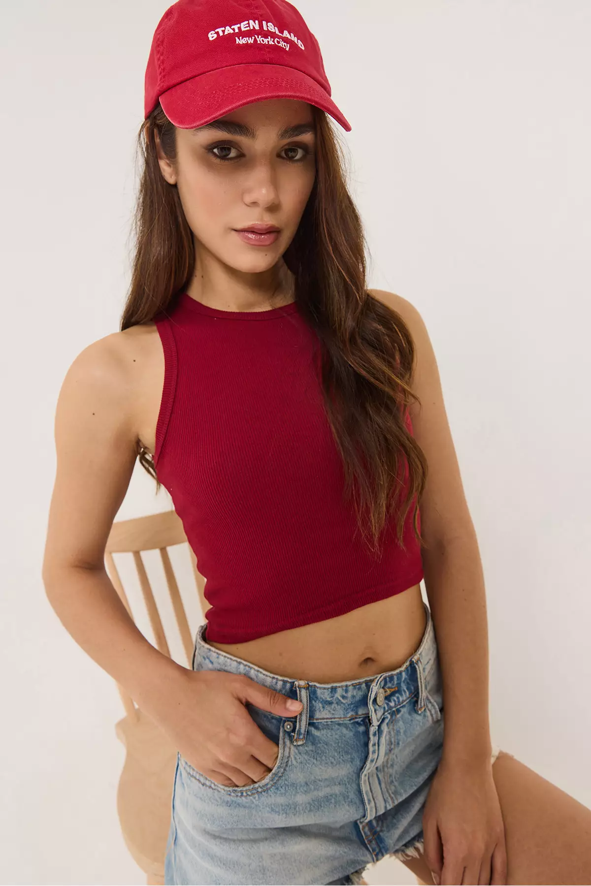Ribbed Camisole Crop Tank Top